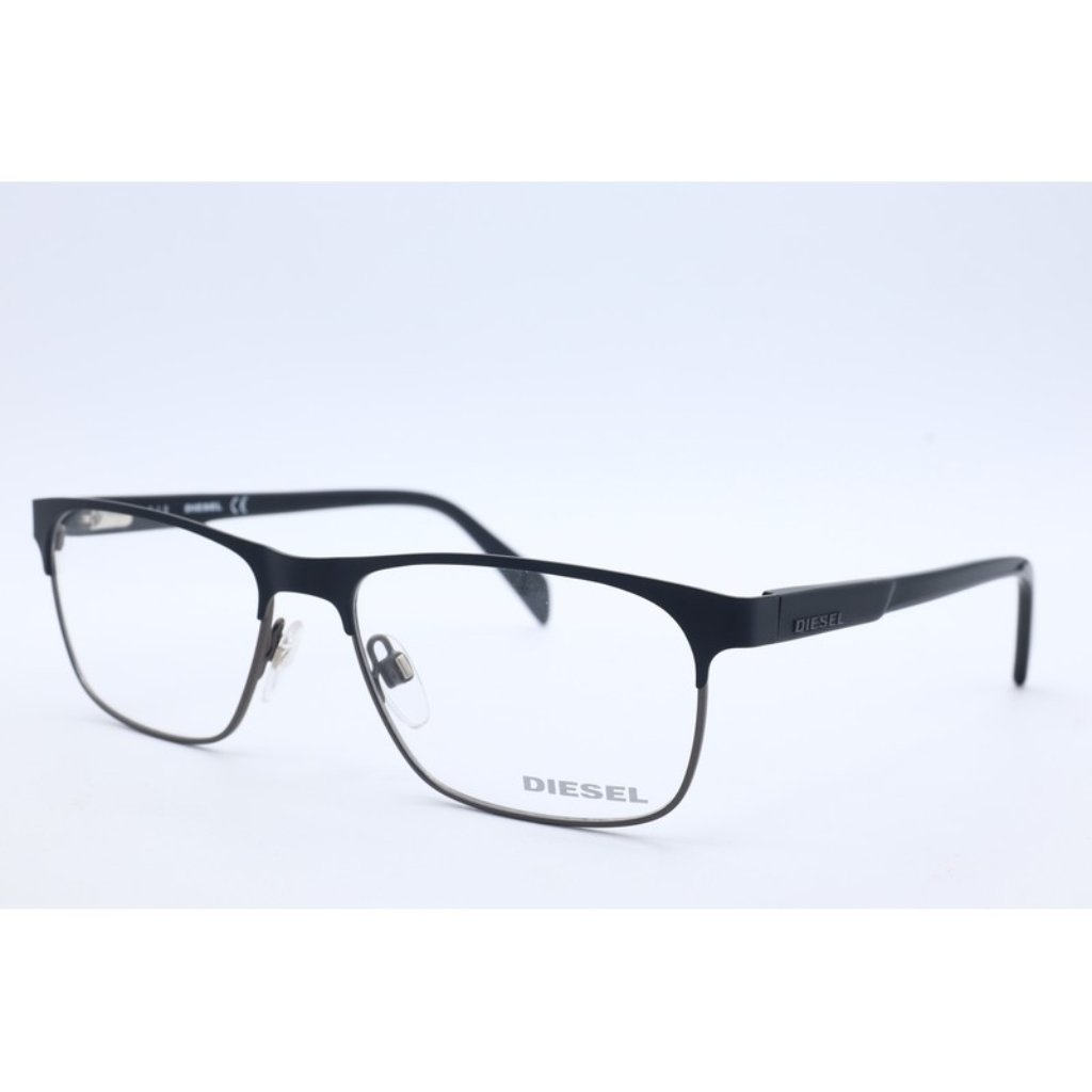 Diesel Dl 5171 005 Black Square Eyeglasses Clear Lenses 54mm